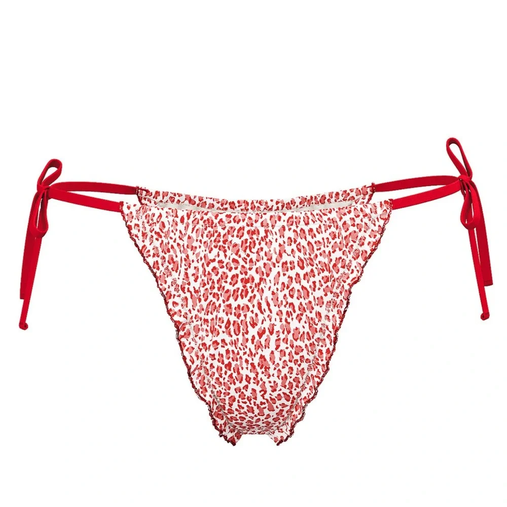 Frankie’s Bikinis Red & White Leopard Print Bikini